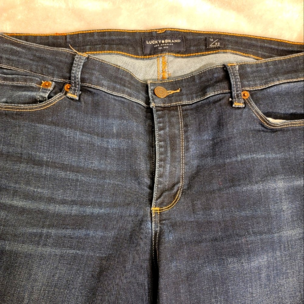 Lucky Brand Blue Straight Leg Jeans with Classic Denim Style 16/33